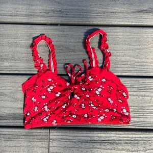 Red, PLT crop top